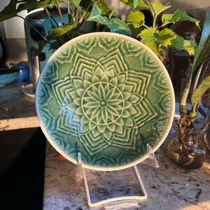 Serene Green Stoneware Serving Bowl by Roscher